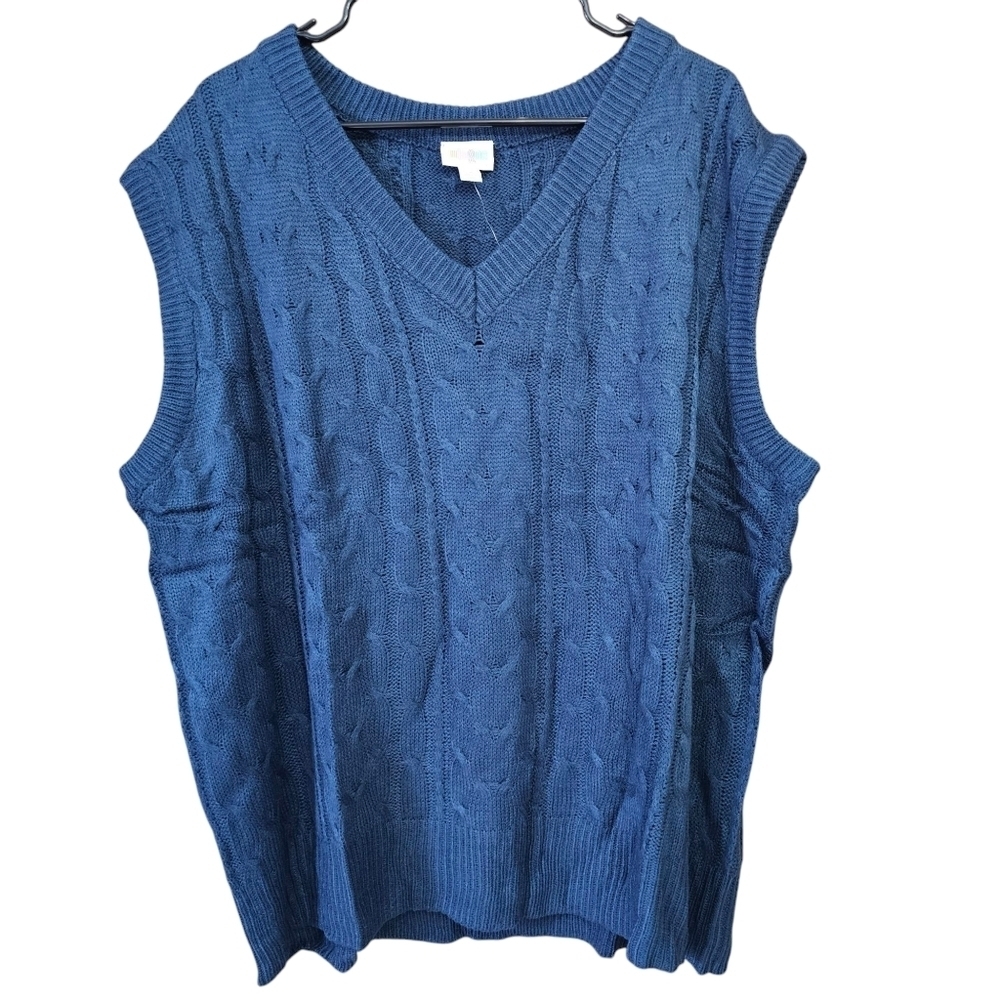 LuLaRoe Nadia Knit Sweater Tank Sleeveless Navy Women's Size 2XL